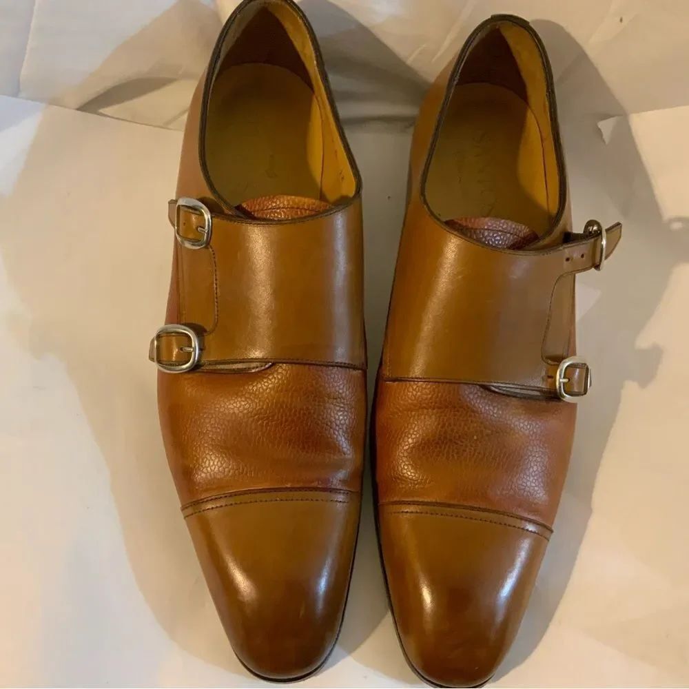 Carlos Santos “Green label” Double buckle Monk Strap Dress Shoes Men's Size 12